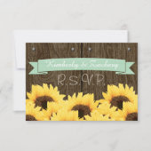 MINT RUSTIC SUNFLOWER RSVP-KAART RSVP KAARTJE (Voorkant)