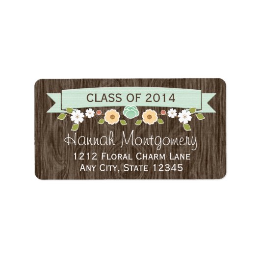 MINT Rustiek Bloemen Afstuderen Retouradres Etiket (Voorkant)