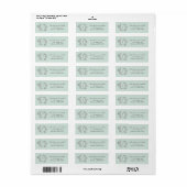 Mint rustieke Monogram krans retour adres label (Full Sheet)