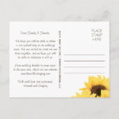 MINT RUSTIEKE ZONNEBLOEM SAVE THE DATE BRIEFKAART (Achterkant)