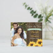 MINT RUSTIEKE ZONNEBLOEM SAVE THE DATE BRIEFKAART (Staand voorkant)