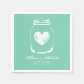 Mint-rustisch land, chic mason jar bruiloft servet (Voorkant)