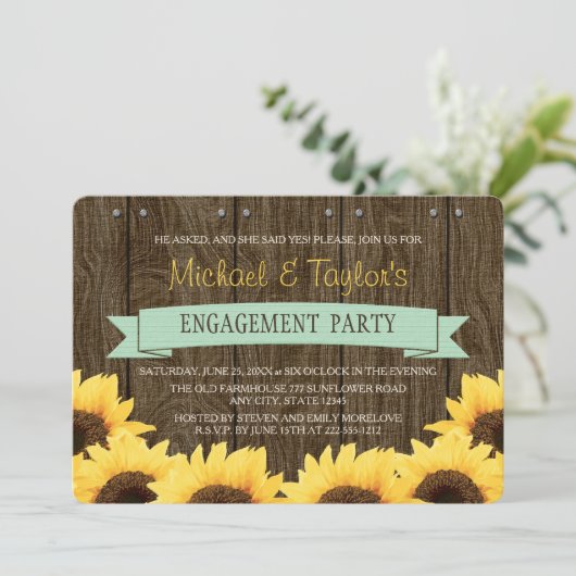 MINT RUSTISCHE ZONLOWER ENGAGEMENT ARTIJ KAART (Staand voorkant)