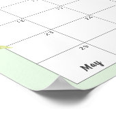 Mint safari een leuk oerwoud baby shower kalender poster (Hoek)