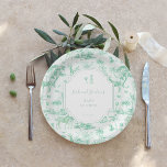 Mint Safari Toile de Jouy | Baby Shower Papieren Bordje<br><div class="desc">Verhoog uw baby shower met deze prachtige Mint Safari Toile de Jouy papieren borden, ideaal voor het vieren van de aankomende komst in stijl! Deze borden zijn voorzien van een elegant toile de Jouy-ontwerp in zacht groen en zijn versierd met grillige safaridieren zoals zebra's, giraffen en tropische palmen, waardoor uw...</div>