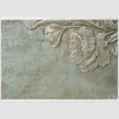 Mint Sage Allure Nouveau Floral Patina Tissuepapier (Voorkant)