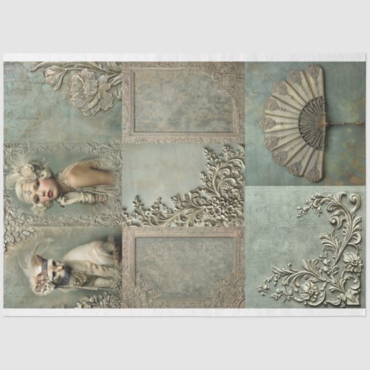 Mint Sage Allure Roaring 20's Matching Collection Tissuepapier (Voorkant)