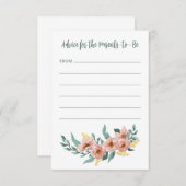 Mint Sage Blush Bloemen Aangepast Baby shower Advieskaart (Voorkant / Achterkant)