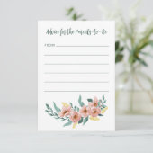 Mint Sage Blush Bloemen Aangepast Baby shower Advieskaart (Staand voorkant)