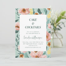  Mint Sage Blush Pink Floral Birthday Party