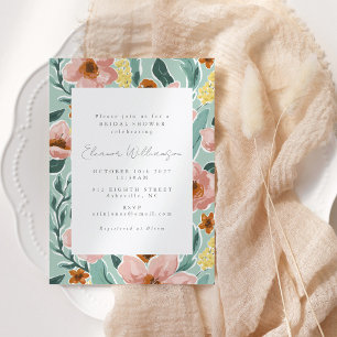 Mint Sage Blush Pink Floral Vrijgezellenfeest Kaart