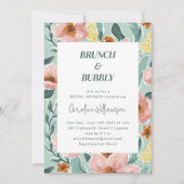  Mint Sage Blush Pink Floral Vrijgezellenfeest Kaart (Voorkant)