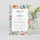  Mint Sage Blush Pink Floral Vrijgezellenfeest Kaart (Staand voorkant)