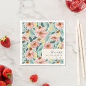  Mint Sage Blush Pink Floral Vrijgezellenfeest Servet (Insitu)