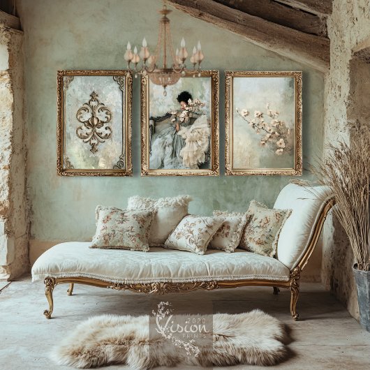 Mint Sage Green Abstracte kersenbloesems Tissuepapier