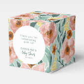 Mint Sage Roze Bloemen Custom Baby shower Dank u Bedankdoosjes (Voorkant Zijde)