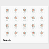  Mint Sage Roze Bloemen Custom Baby shower Ronde Sticker (Vel)