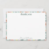 Mint Sage Roze Bloemen Custom Vrijgezellenfeest Bedankkaart (Voorkant)