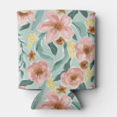 Mint Sage Roze Bloemen Script Vrijgezellenfeest Aa Blikjeskoeler (Achterkant)