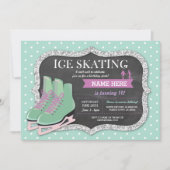 Mint schaatsen verjaardagsfeestje Rink Schaats Uit Kaart (Voorkant)