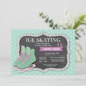 Mint schaatsen verjaardagsfeestje Rink Schaats Uit Kaart (Staand voorkant)