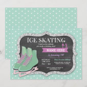 Mint schaatsen verjaardagsfeestje Rink Schaats Uit Kaart (Voorkant / Achterkant)