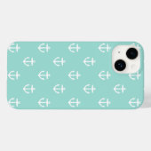 Mint Schattige ankerpatroon Case-Mate iPhone Case (Achterkant (horizontaal))
