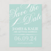 Mint  Script De datum opslaan Aankondigingskaart (Voorkant)