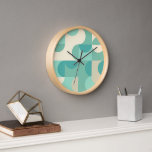 Mint Seafoam Blauwgroen Blue Green Retro Art Patro<br><div class="desc">Mooie, hedendaagse taupe beige, roiroomkleurige, gebroken witte, blauwgroen blauw, munt en lichte aqua turquoise groene, gekleurde geometrische halve cirkels en mozaïekpatroon van vierkanten. Een elegant, stijlvol en eclectisch minimalistisch ontwerp voor de artistieke interieurontwerper, de artistieke decorator van het interieur, de populaire heuptrendsetter, de retro-kunststijl of de abstracte digitale geometrische motief...</div>