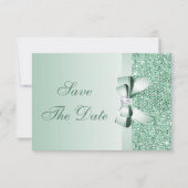 Mint Sequins, Bow & Diamond Save the Date Wedding (Voorkant)