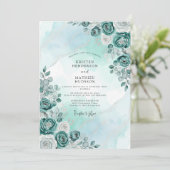 Mint Serene Winter Wedding Kaart (Staand voorkant)