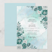 Mint Serene Winter Wedding Kaart (Voorkant / Achterkant)
