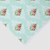 Mint Shabby Chic Retro Bloemen Decoupage Tissuepapier (Detail)