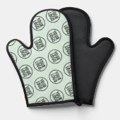 Mint Silicone Oven Mitt met Custom Logo Pattern Ovenwant (Voorkant / Achterkant)