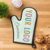 Mint Silicone Oven Mitt met Zakelijke Logo & Naam Ovenwant (Top down)