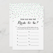 Mint Silver 2x Vrijgezellenfeest Game Hoe oud | Ad Advieskaart (Voorkant / Achterkant)