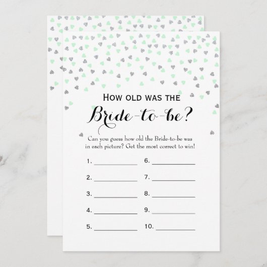 Mint Silver 2x Vrijgezellenfeest Game Hoe oud | Ad Advieskaart (Voorkant / Achterkant)