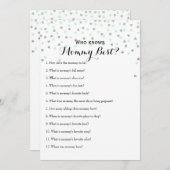 Mint Silver Dubbelzijdig - 2 x Baby shower Spellet Kaart (Voorkant / Achterkant)