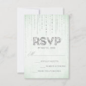 Mint & Silver Glitter Kijk Weddenschap RSVP-kaart RSVP Kaartje (Voorkant)