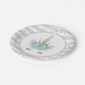Mint, Silver & Gold Unicorn Princess Papieren Bordje (Gekanteld)