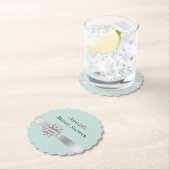 Mint Silver Ribbon Bow Vrijgezellenfeest Kartonnen Onderzetters (Insitu)