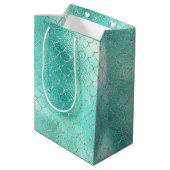 Mint Silver Sparkle Mermaid Medium Cadeauzakje (Achterkant Gekanteld)