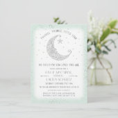 Mint Silver Twinkle Little Star Baby shower Kaart (Staand voorkant)