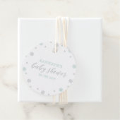 Mint & Silver Winter Wonderland Baby shower Bedankjes Labels (In situ)