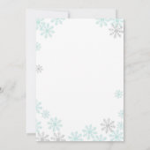Mint Silver Winter Wonderland Girl Baby shower Kaart (Achterkant)