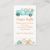 Mint Sinaasappel Kleine Pompoen Luier Raffle Ticke Informatiekaartje (Voorkant)