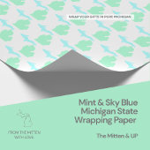 Mint & Sky Blue Michigan State Wrapping Paper Cadeaupapier