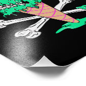 Mint smelt ijsklok uitdrijvende schedel foto afdruk (Hoek)