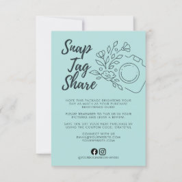 Mint Snap Tag Share  Business Thank You Card Bedankkaart