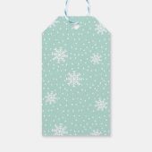 Mint Sneeuwvlok Kerstmis Cadeaulabel (Achterkant)